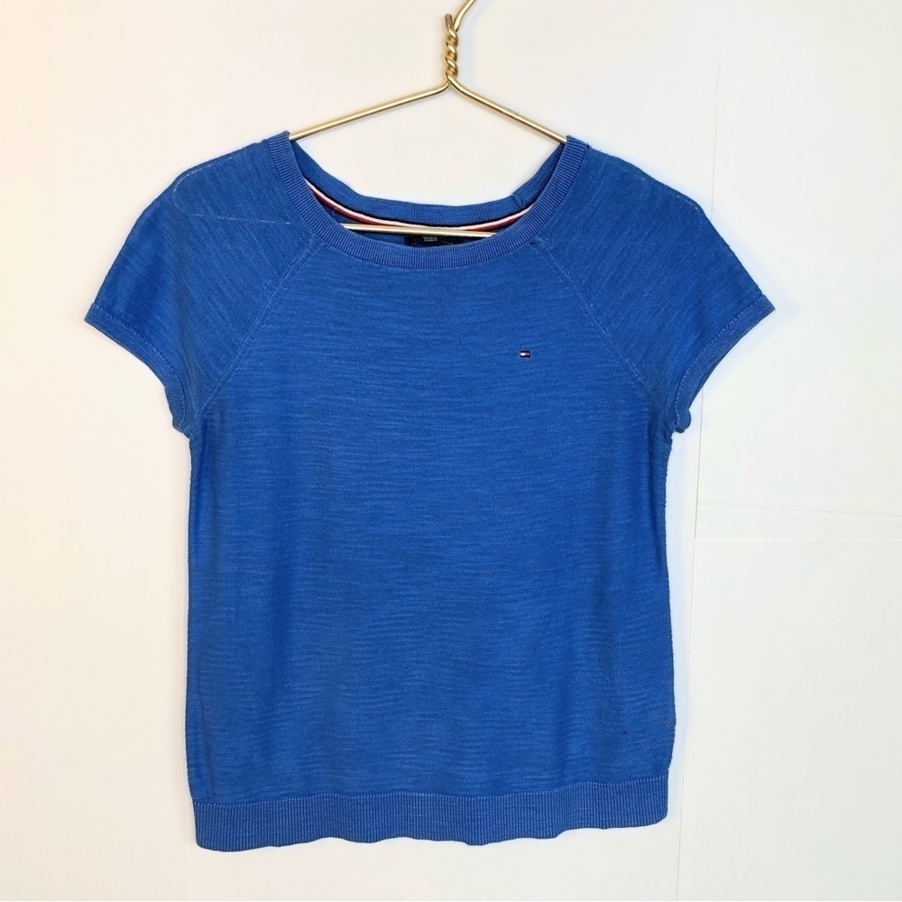 Tommy Hilfiger blue cotton crewneck top S